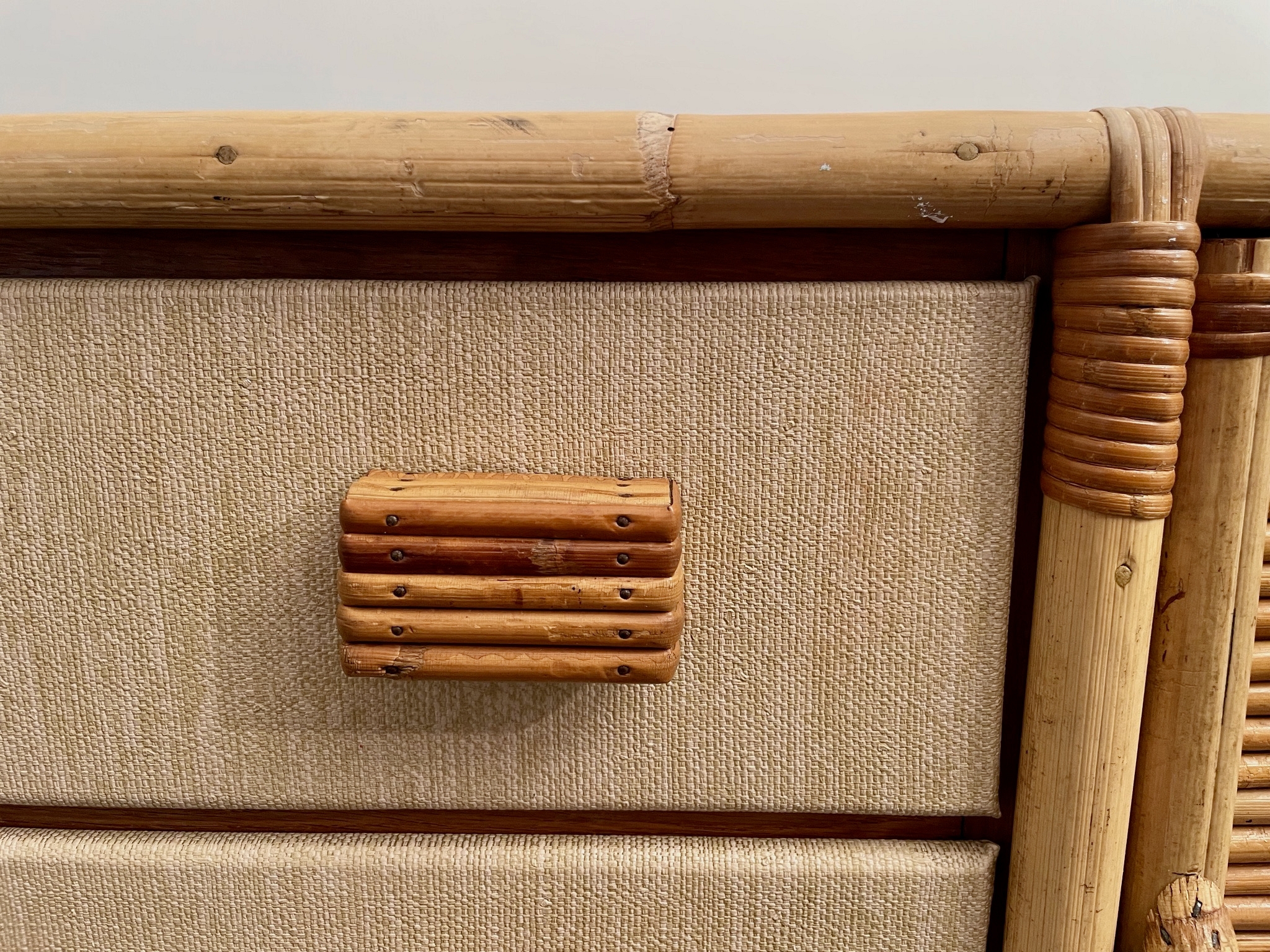 French Bamboo and Rattan Sideboard