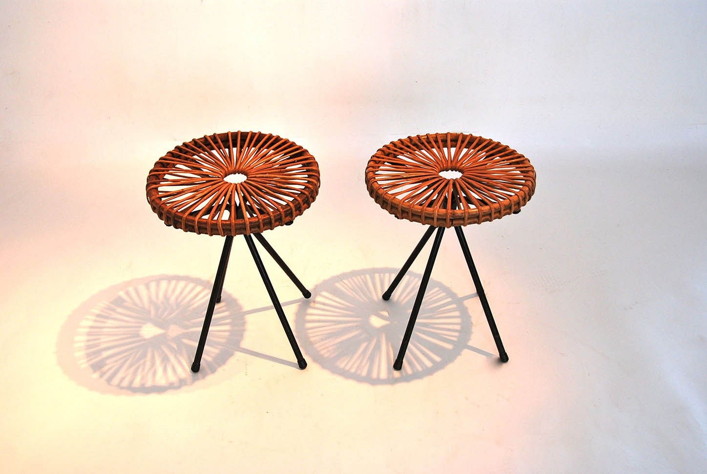 pair of Stools in whicker