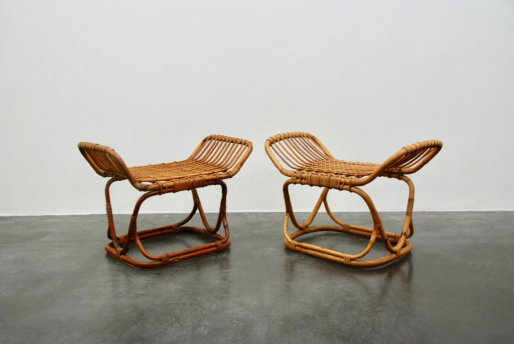 Ratan pair of stools