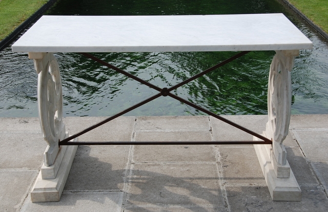 White marble table