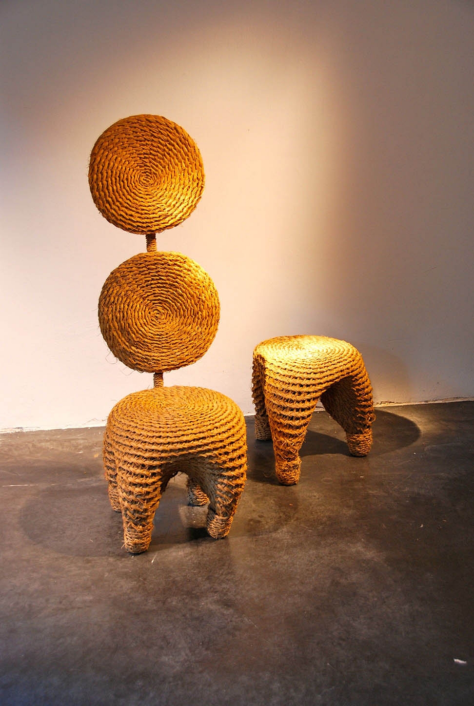 Chair & stool in Whicker