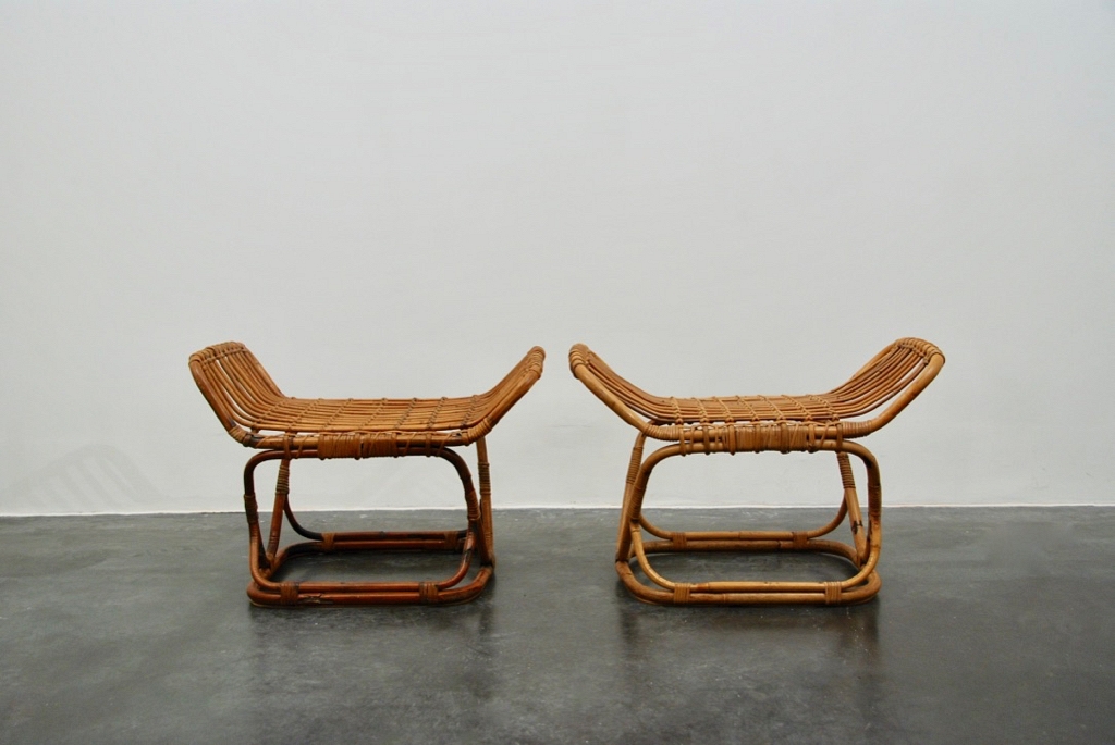 Ratan pair of stools