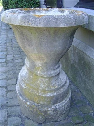pair of stone garden urns